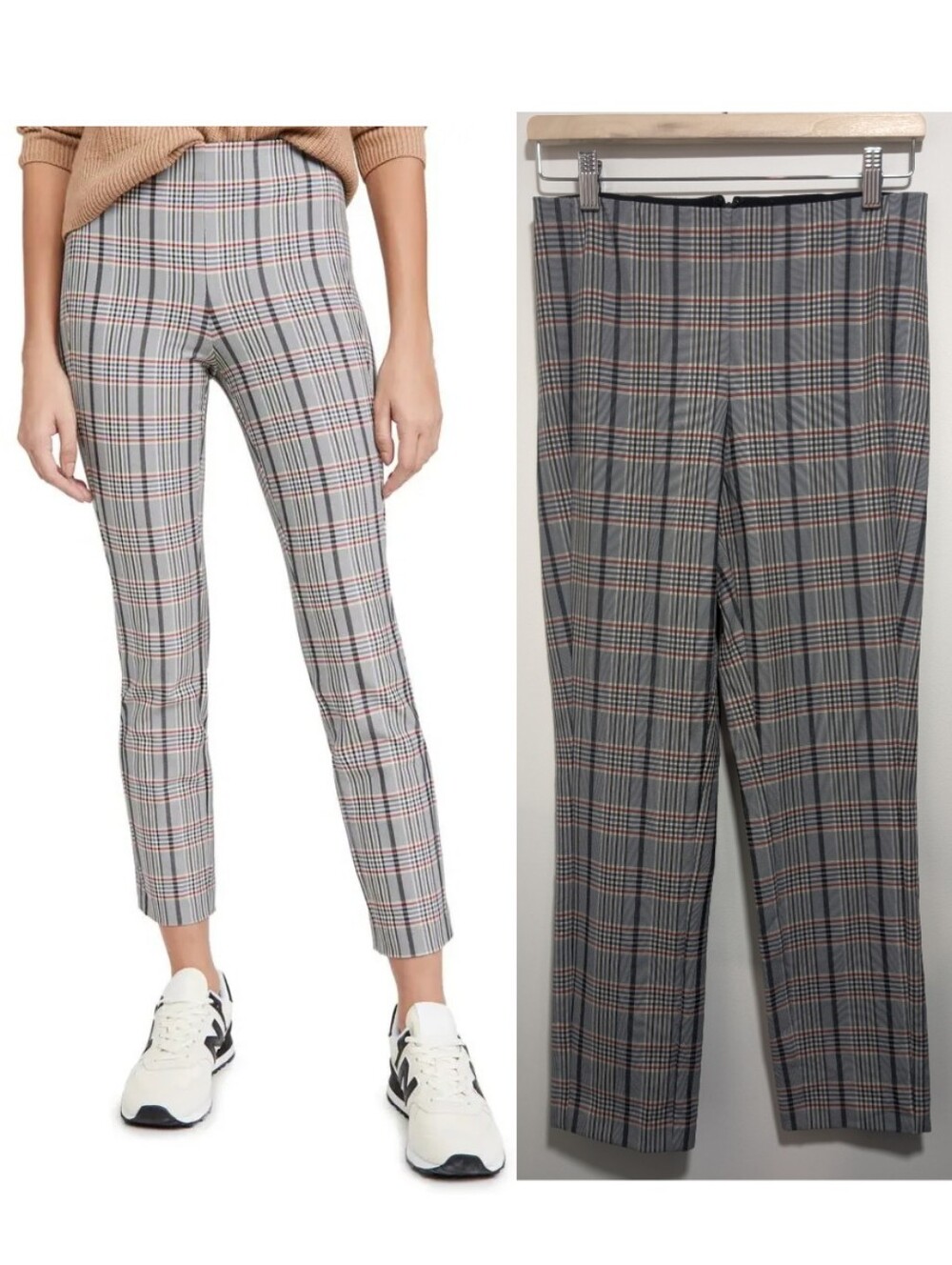 Rag & Bone | Simone High-Rise Glen Plaid Ankle Pants In Grey/Multicolor